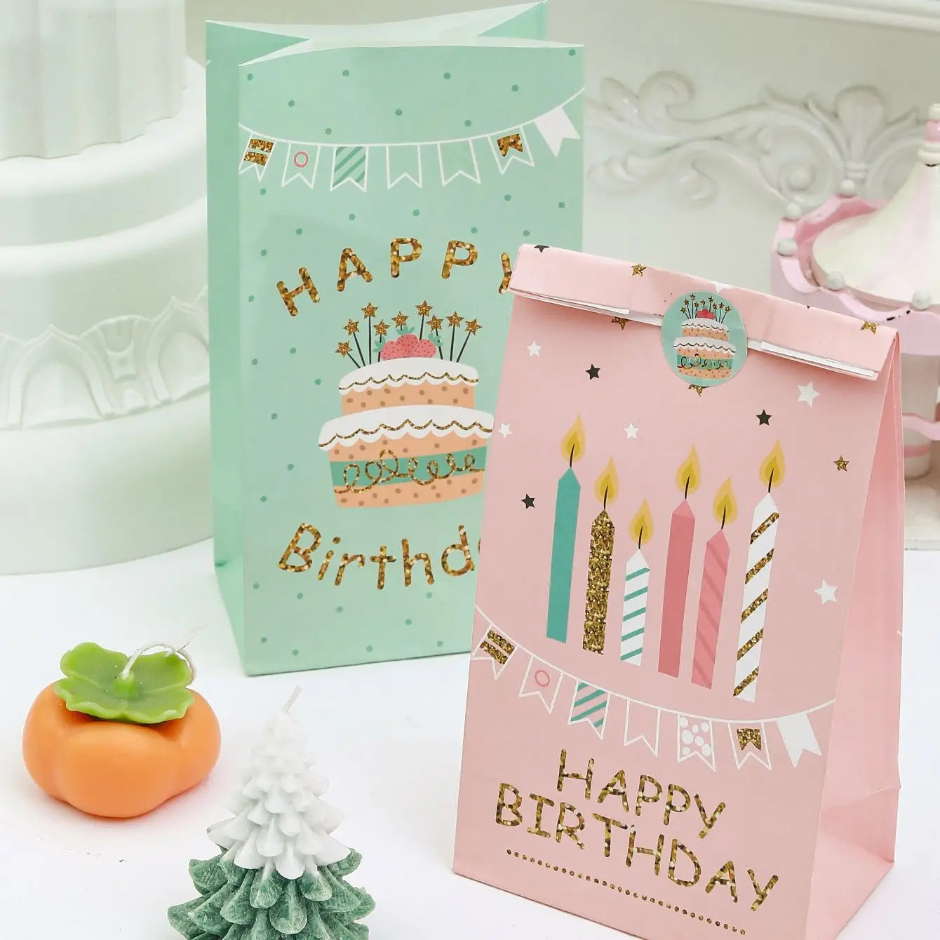 Party Gift Bags with Paper Twist Open Top 10 pcs