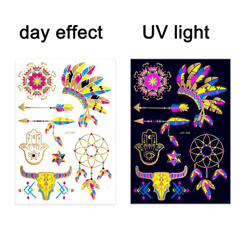 Luminous waterproof tattoos