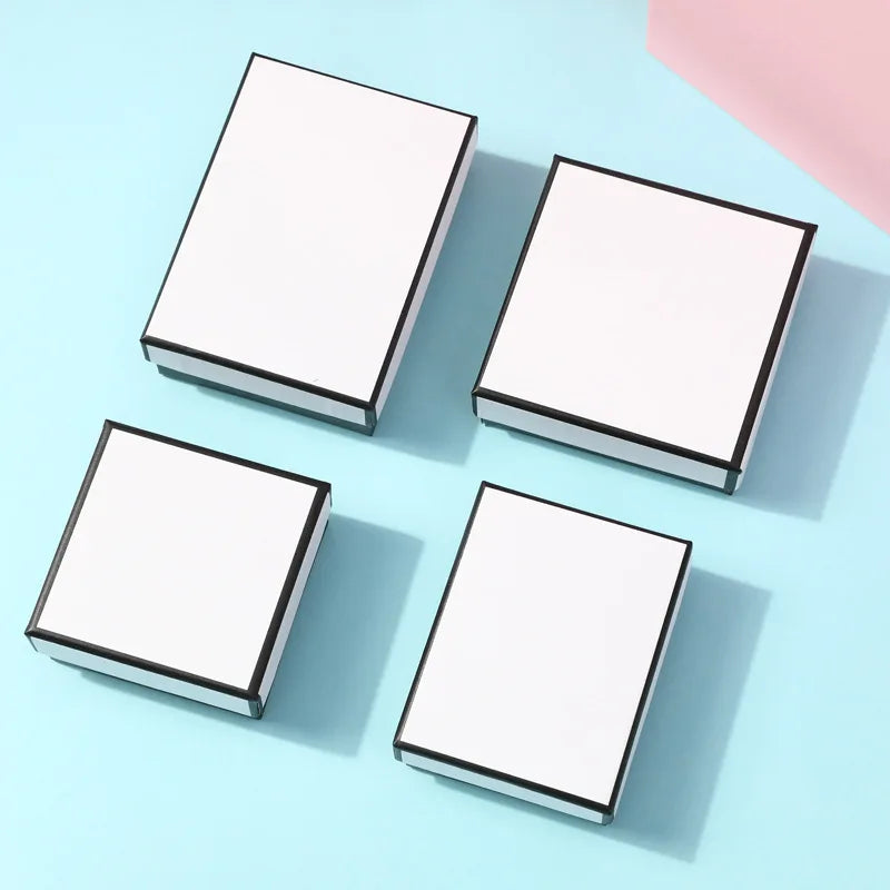 12pack White Black cardboard jewelry boxes 7x9x3cm