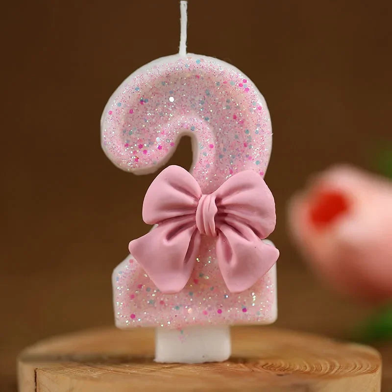 Pink Bow 3D candles
