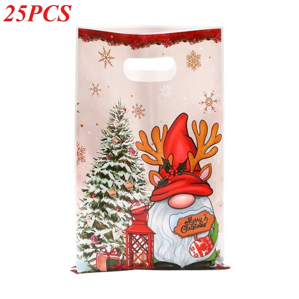 25pcs Santa & Snowman Candy Bags