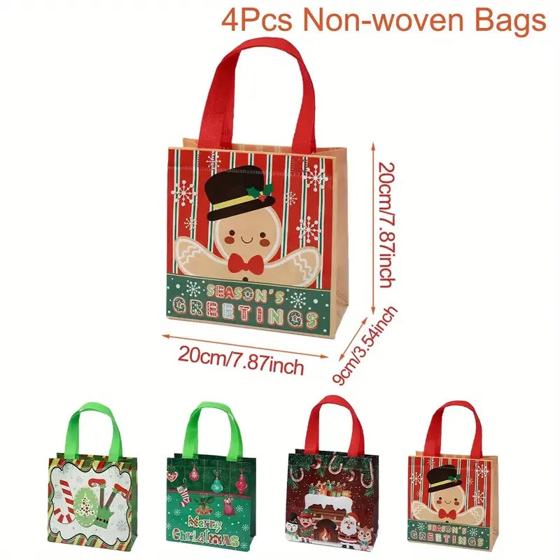 4pcs Xmas Gift Bags with Handles