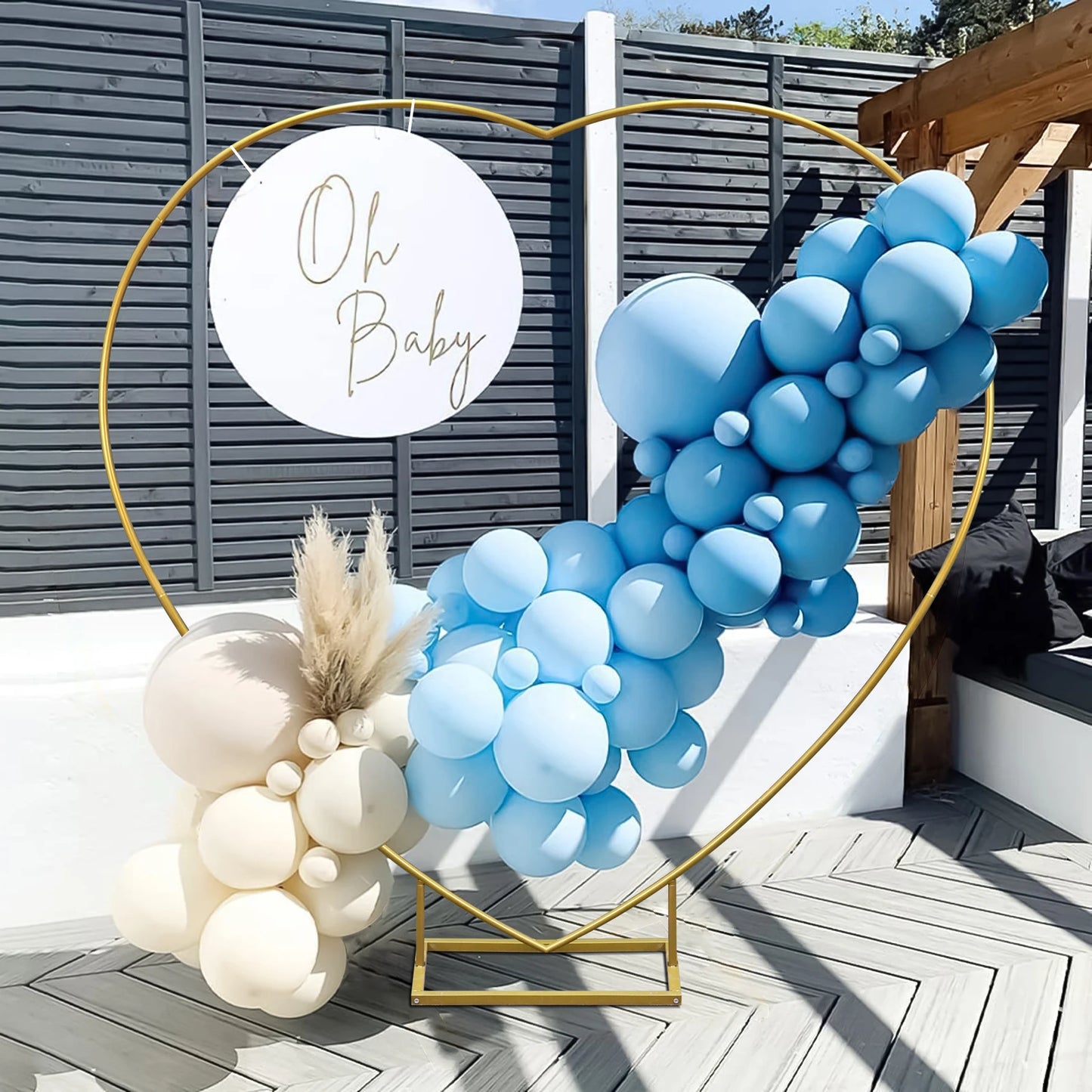 Gold heart backdrop arch stand