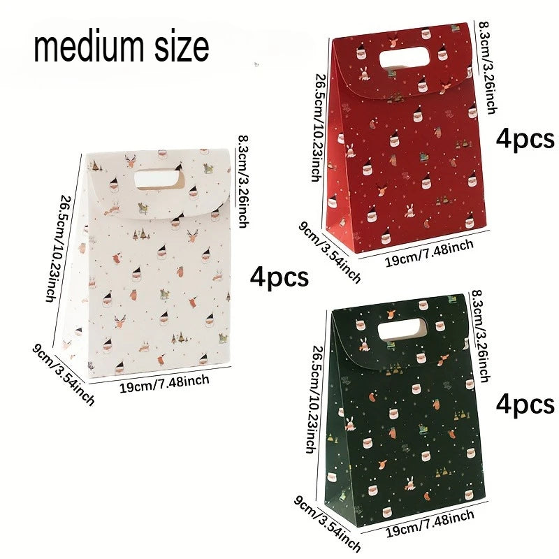 6/12pcs Festive Christmas Bags