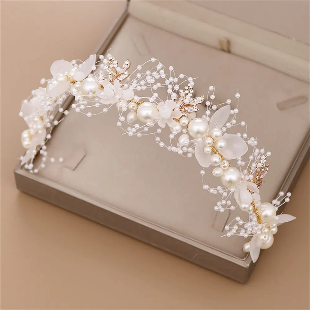 Hair Tiara Crystal & Pearl