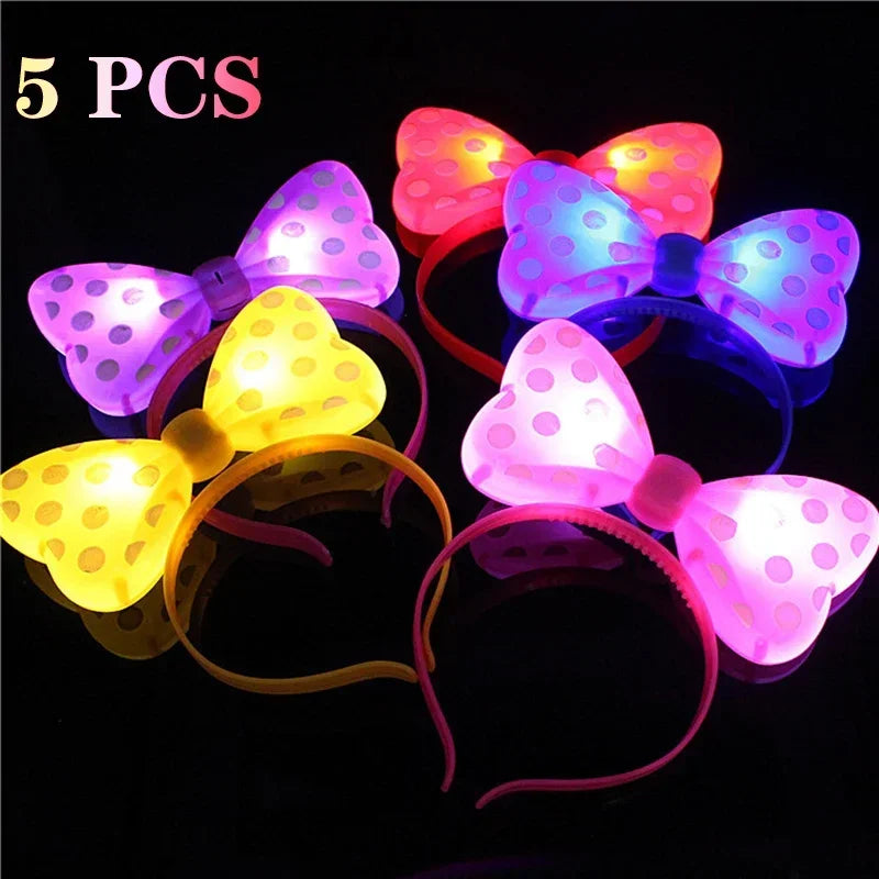 LED Light-up Bow Headba 5/1pcs