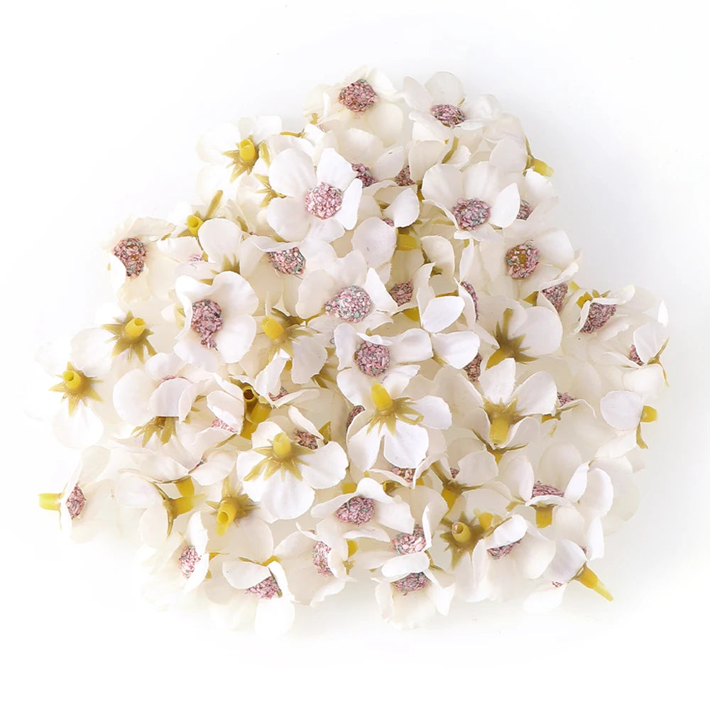 Mini flowers heads Silk for decoration and accessories 50PCs