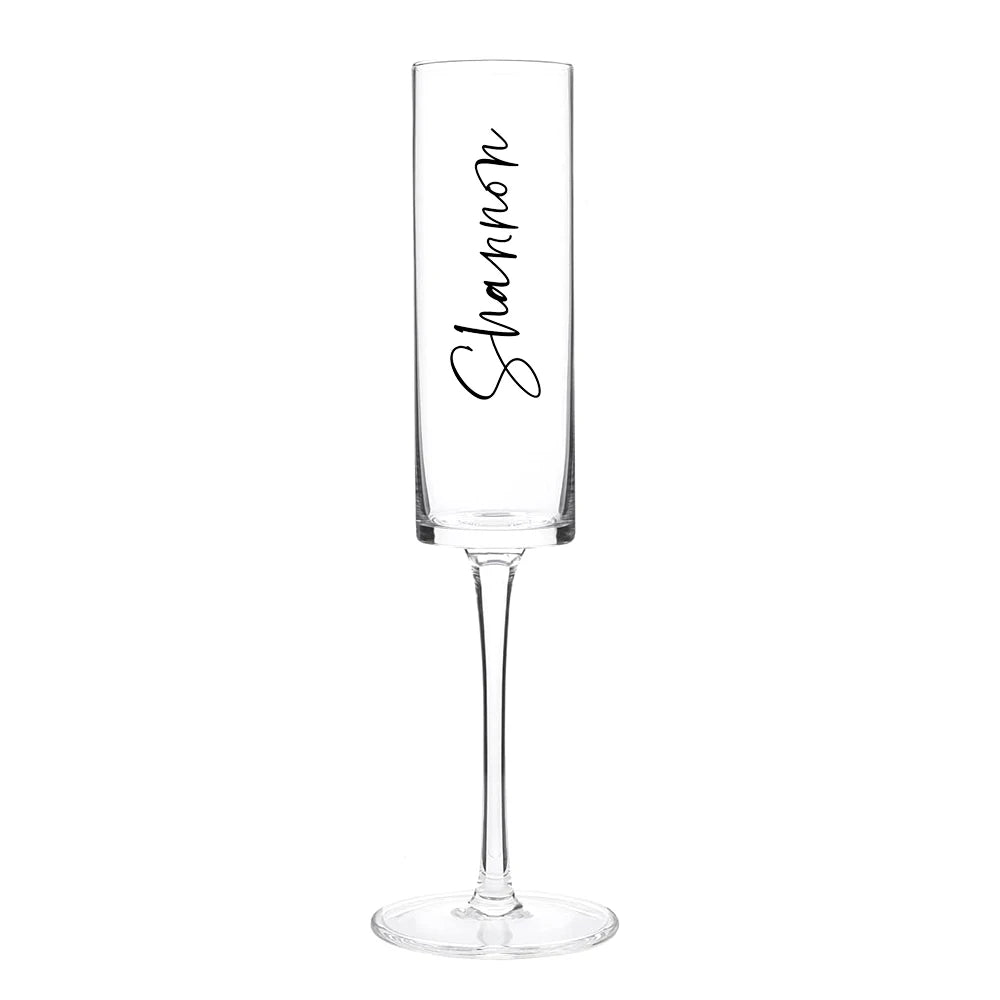 Custom Laser engraving name Champagne flute