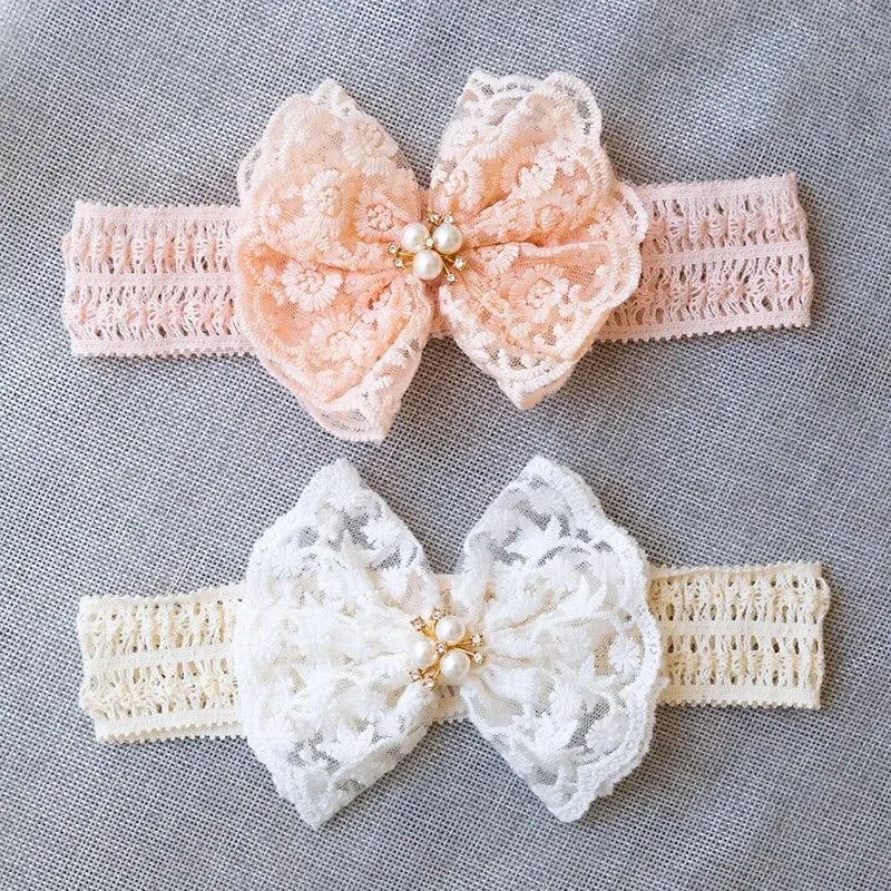 Lace bow baby headbands