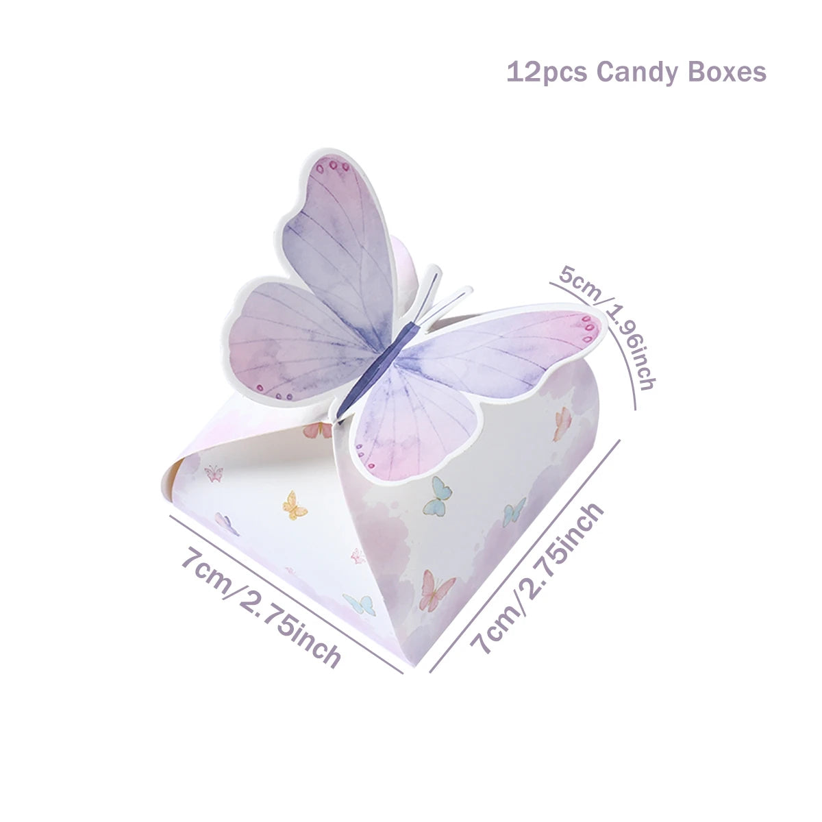 Candy gift box purple pink Butterfly 12pcs