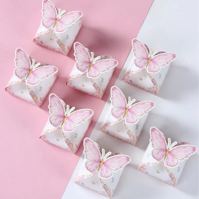 Candy gift box purple pink Butterfly 12pcs