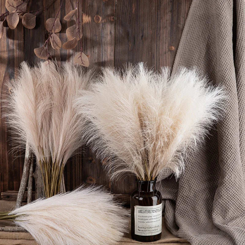 Majestic White Faux Pampas Grass 10PCS/Bag 55CM