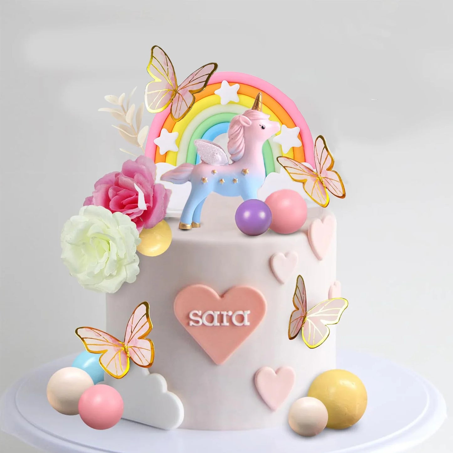 Unicorn Rainbow cake decorations 47PCS