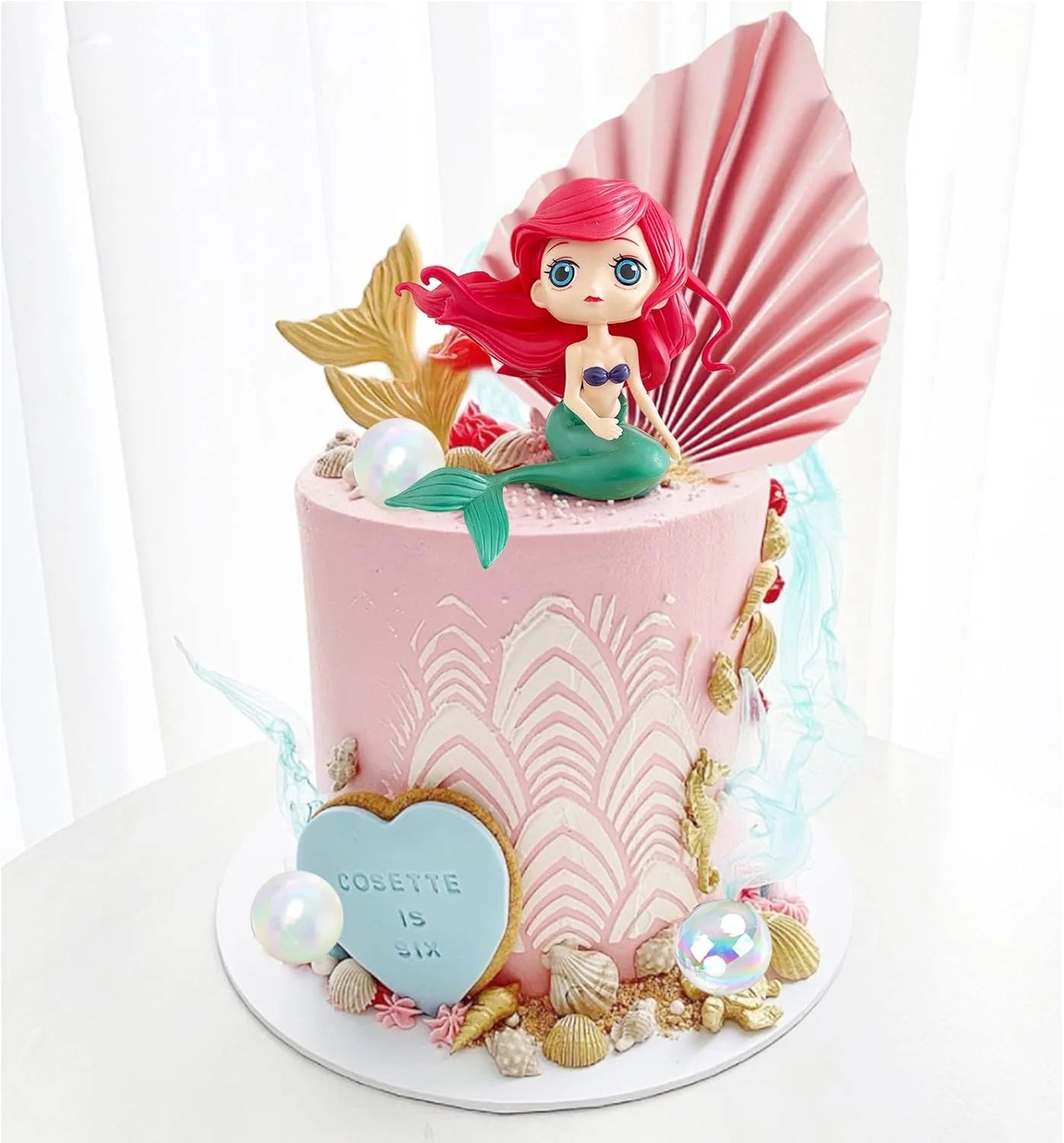 16PCS Mermaid Cake Topper Set – Under the Sea