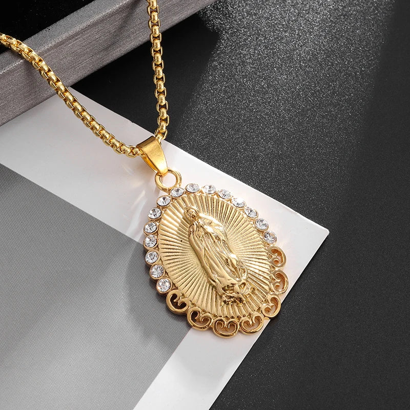 Virgin Mary medal pendant