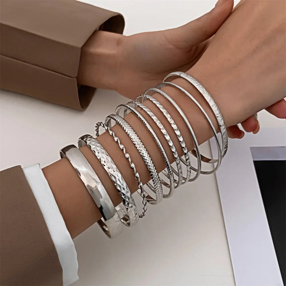 Twist bangles gold , silver color bracelets