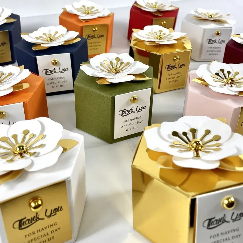 Creative flower hexagonal gift box 20/50pcs