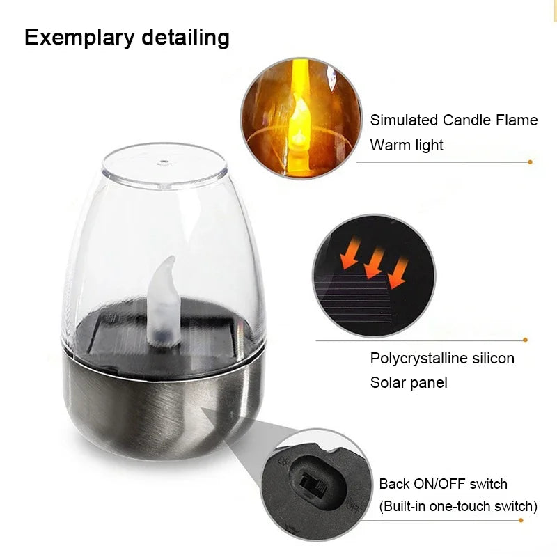Outdoor LED Solar Candle Lamp