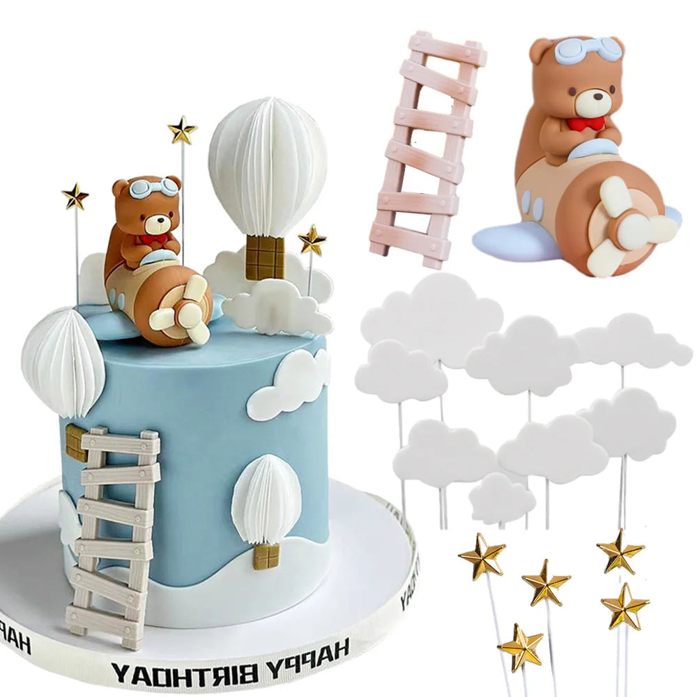 pilot bear cake decoration 15pcs