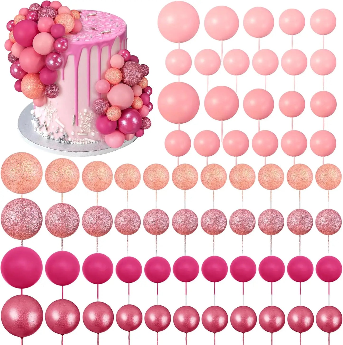 Balls cake for decoration 4 sizes /66 PCS