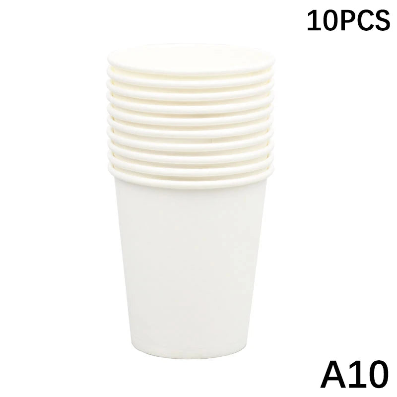10PCS 9oz Solid Color Disposable Paper Cups