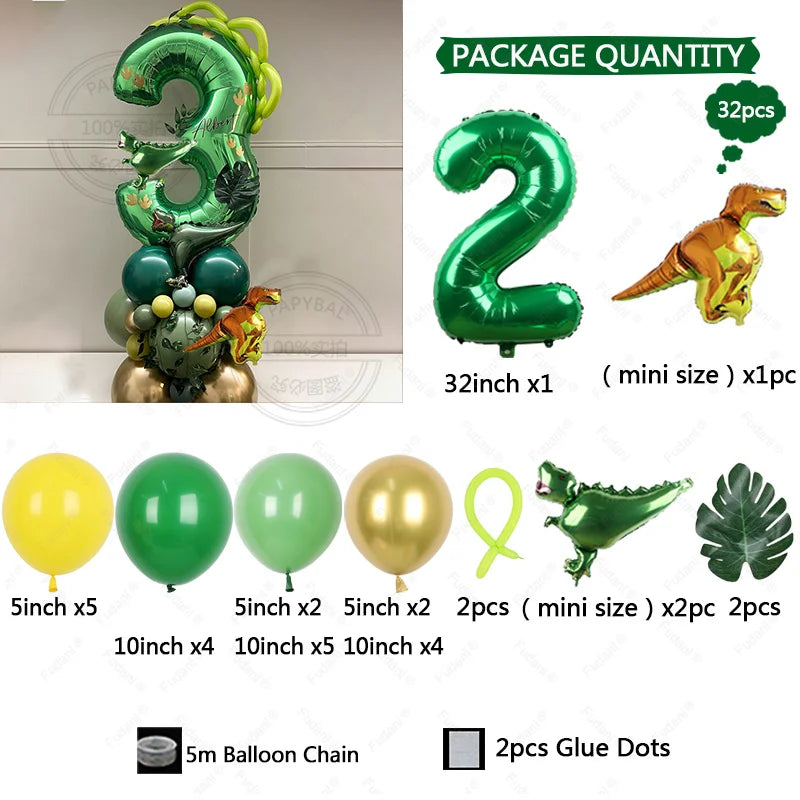 Dinosaur number balloons 32inch