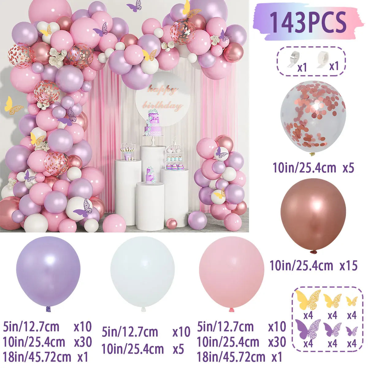 Pink Pastel Macaron Balloons Garland Arch