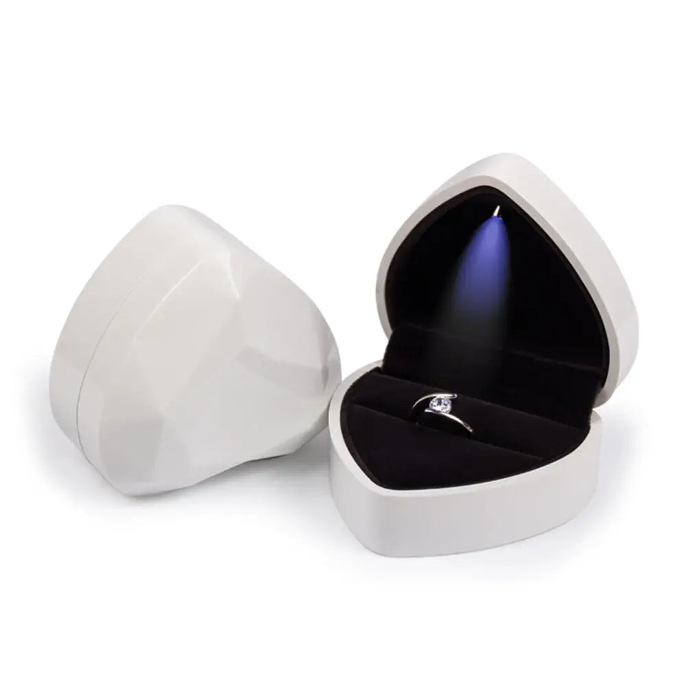 LED Light double rings box for wedding