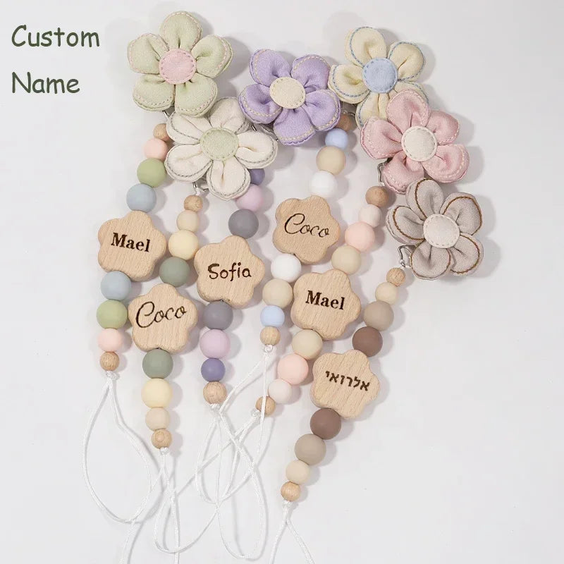 Custom name wooden personalized baby pacifier