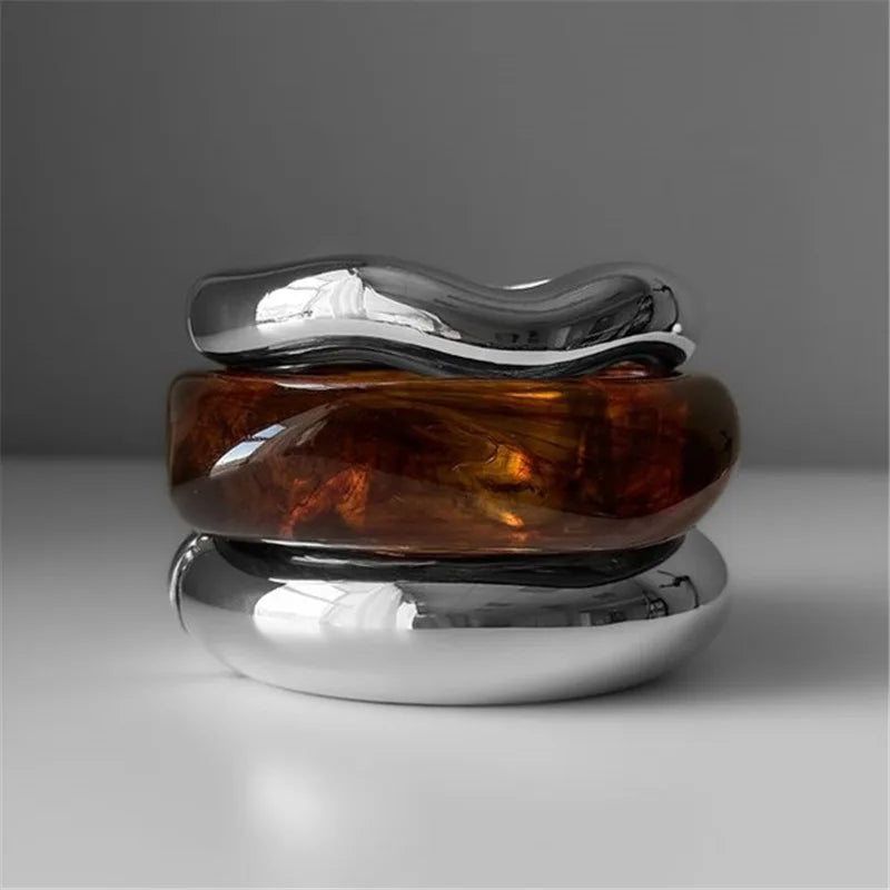 Rizana Vvntage resin geometric bracelets