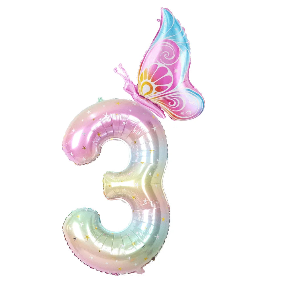 Colorful Gradient Number Balloon 40Inch