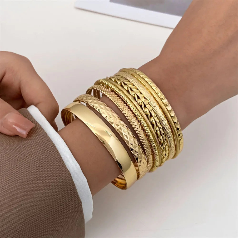Twist bangles gold , silver color bracelets