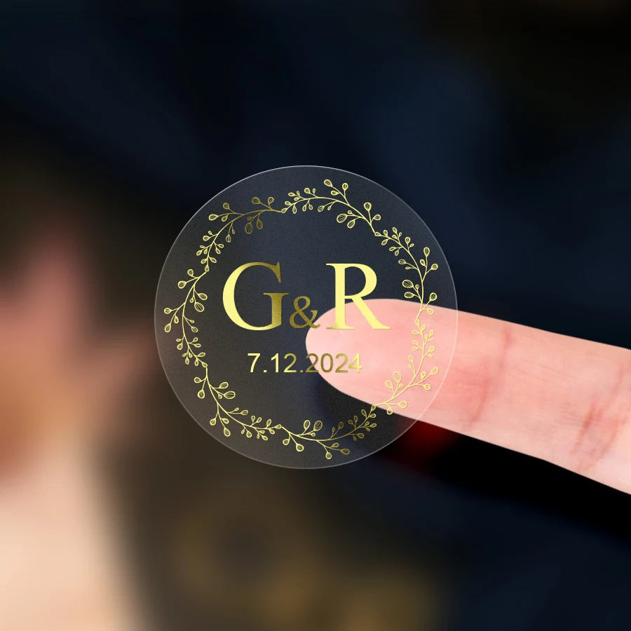 Custom transparent gold waterproof stickers