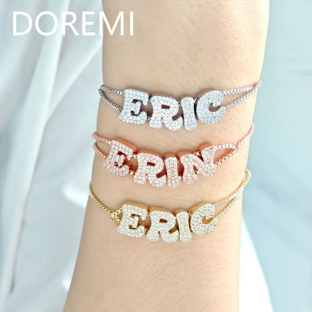 Sivana Doubel Crystal Zircon name customized Bracelets