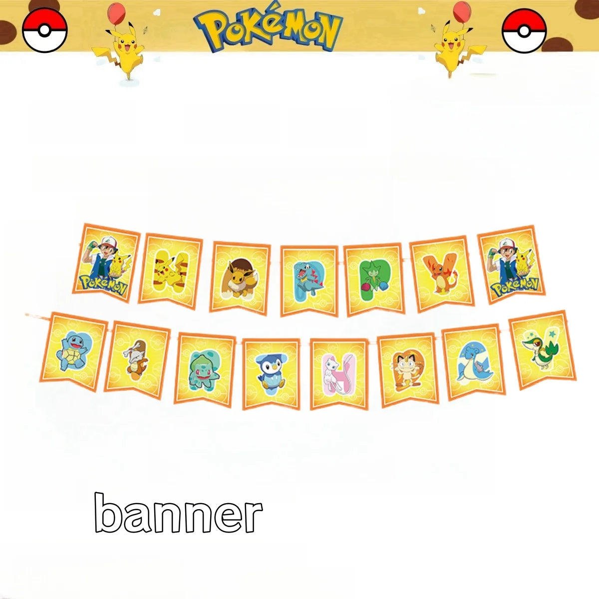 Pokemon Pikachu Happy Birthday Banner