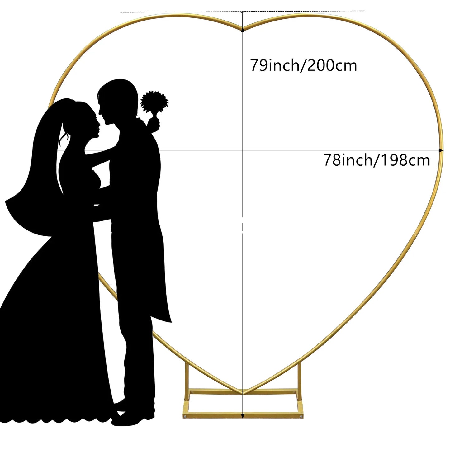 Gold heart backdrop arch stand