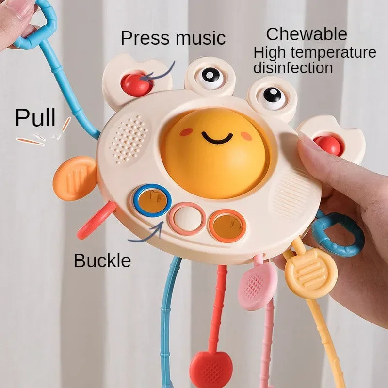 Montessori Pull String Silicone Sensory Toy
