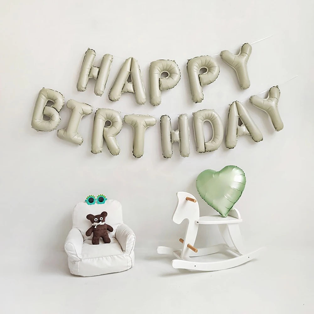 Happy Birthday Balloons Cream Caramel 16Inch