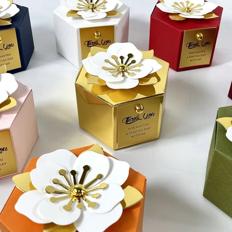 Creative flower hexagonal gift box 20/50pcs