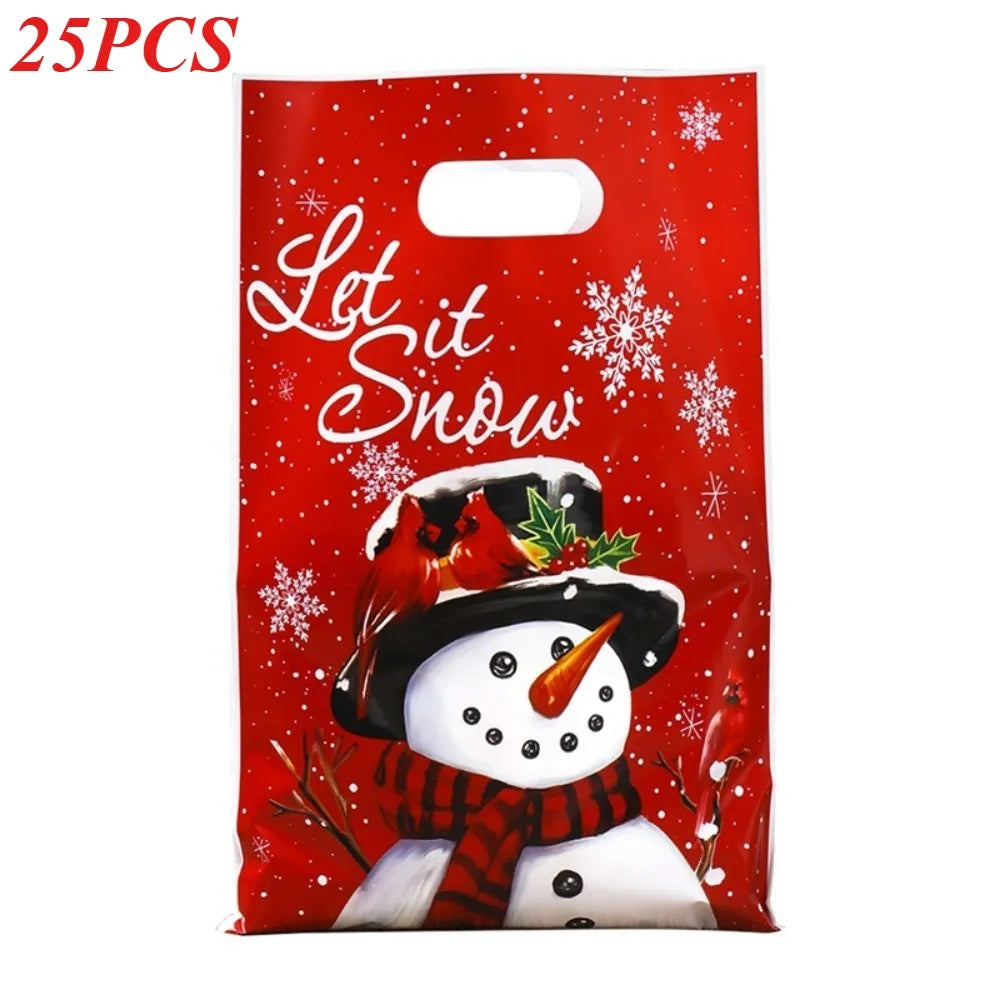 25pcs Santa & Snowman Candy Bags
