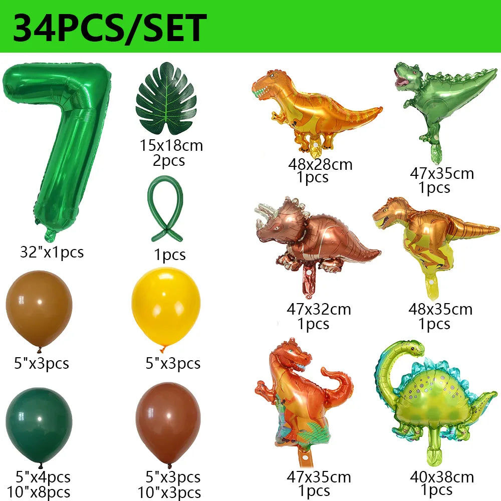 Dinosaur Balloons 34Pcs