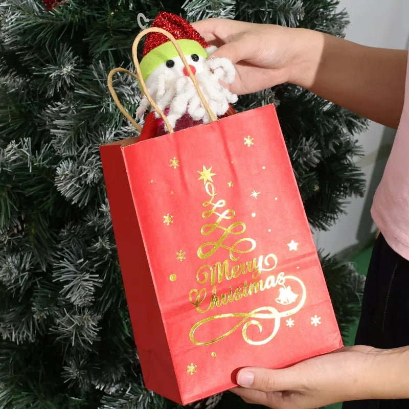 Kraft Christmas Gift Bags – 1/15PCS