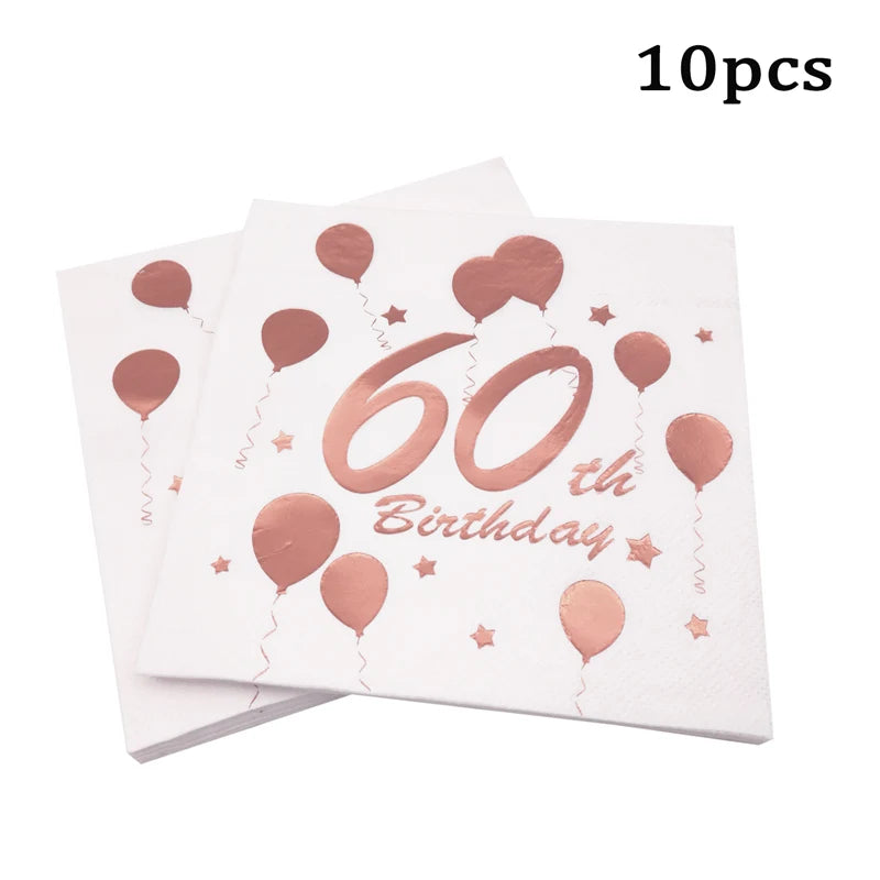 Paper napkin 30 40 50 60 Years Old