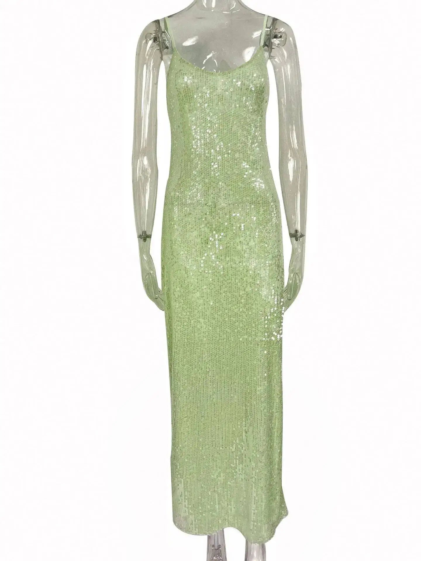 Zanna Glitter Backless Maxi Dress