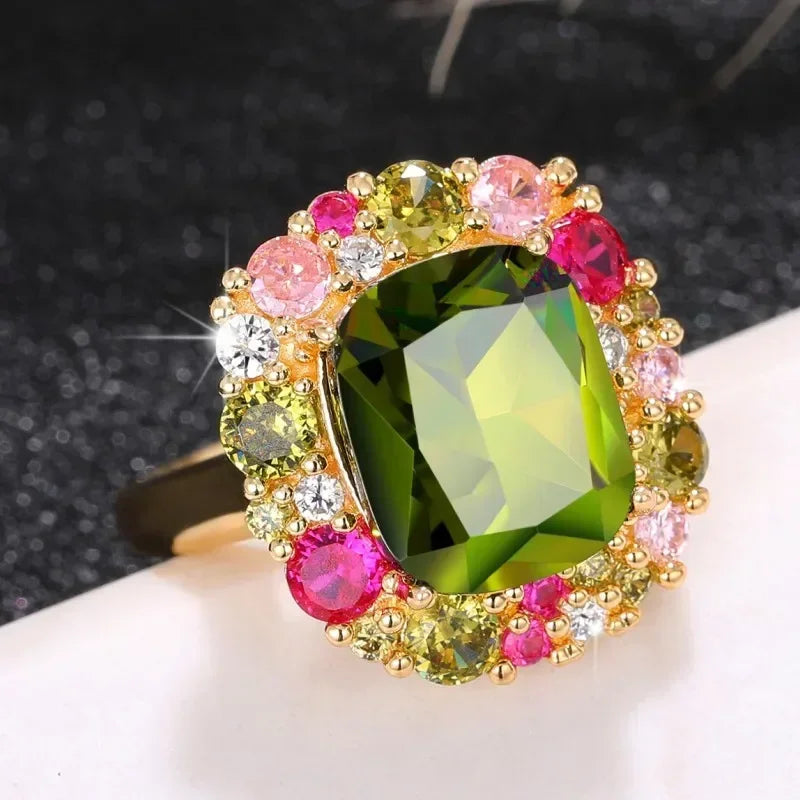 Zaitina green Zirconia crystal ring