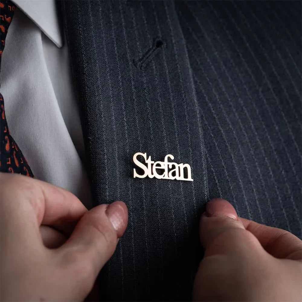 Brooches custom name personalized for Jacket men