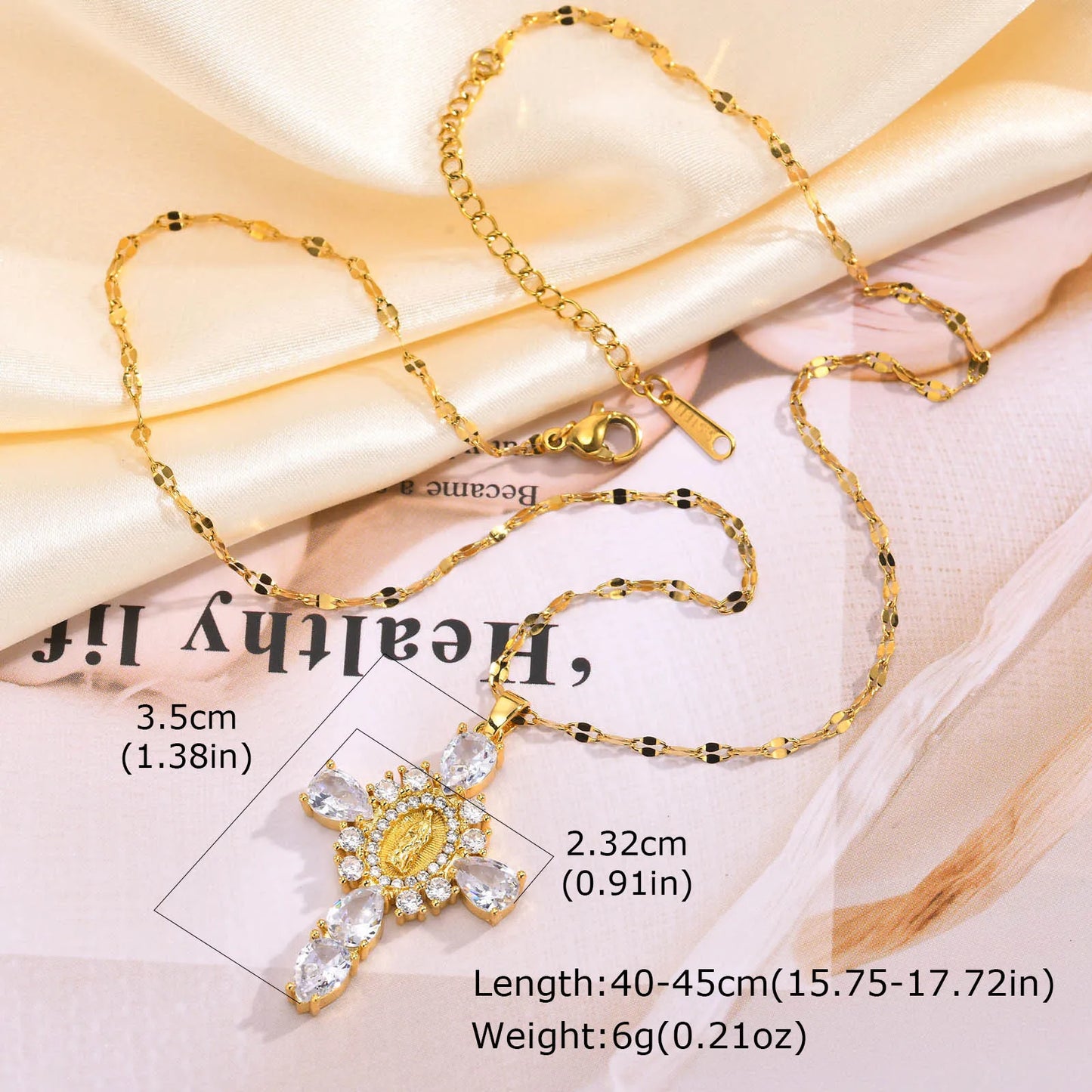 Gold plated Jesus Cross necklac