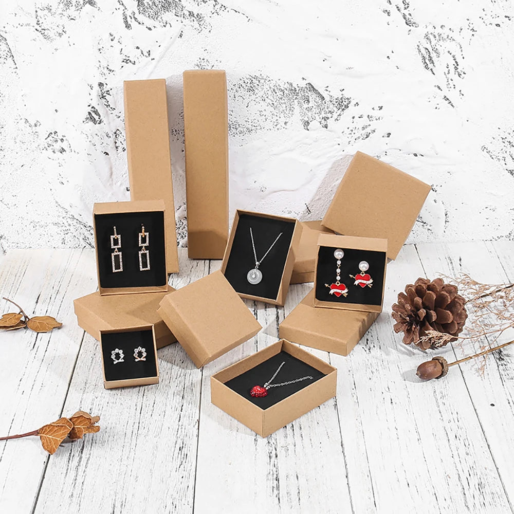 12pack White Black cardboard jewelry boxes 7x9x3cm