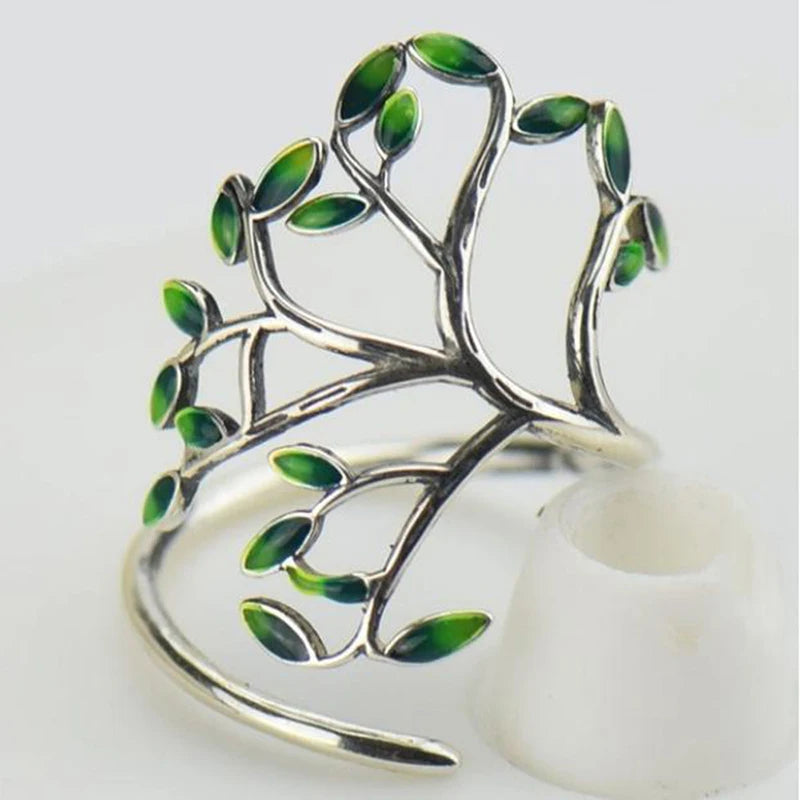 Lizza ring green Pear-shaped crystal