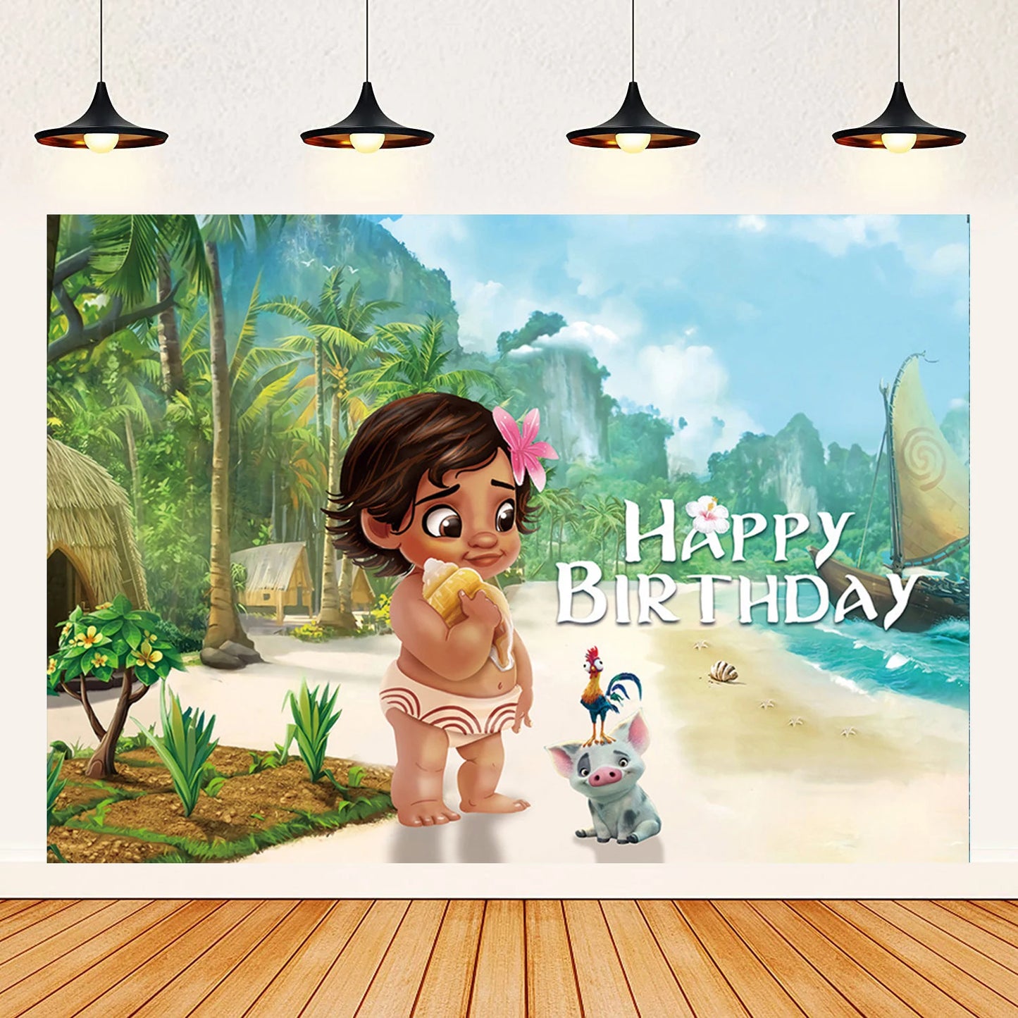 Moana theme background decoration